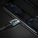 Wytrzymały kabel przewód w materiałowym oplocie USB Iphone Lightning 1.2M czarny Wytrzymały kabel przewód w materiałowym oplocie USB Iphone Lightning 1.2M czarny