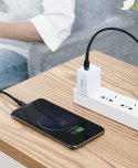 Wytrzymały nylonowy kabel przewód USB-C PD Iphone Lightning 18W QC3.0 1m czarny-szary Wytrzymały nylonowy kabel przewód USB-C PD Iphone Lightning 18W QC3.0 1m czarny-szary