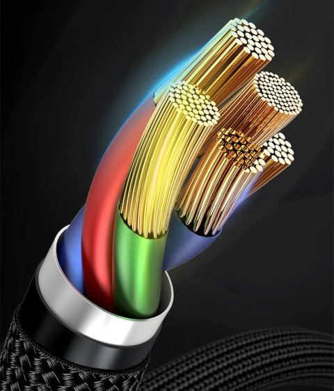 Wytrzymały nylonowy kabel przewód USB-C PD Iphone Lightning 18W QC3.0 1m czarny-szary Wytrzymały nylonowy kabel przewód USB-C PD Iphone Lightning 18W QC3.0 1m czarny-szary