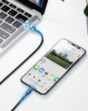 Wytrzymały nylonowy kabel przewód USB-C PD Iphone Lightning 18W QC3.0 1m czarny-szary Wytrzymały nylonowy kabel przewód USB-C PD Iphone Lightning 18W QC3.0 1m czarny-szary