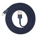 Wytrzymały nylonowy kabel przewód USB Iphone Lightning QC3.0 1.5A 2M niebieski Wytrzymały nylonowy kabel przewód USB Iphone Lightning QC3.0 1.5A 2M niebieski