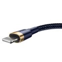 Wytrzymały nylonowy kabel przewód USB Iphone Lightning QC3.0 1.5A 2M niebieski Wytrzymały nylonowy kabel przewód USB Iphone Lightning QC3.0 1.5A 2M niebieski