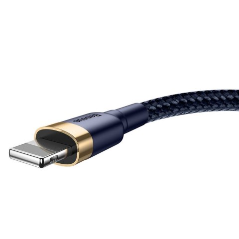 Wytrzymały nylonowy kabel przewód USB Iphone Lightning QC3.0 1.5A 2M niebieski Wytrzymały nylonowy kabel przewód USB Iphone Lightning QC3.0 1.5A 2M niebieski