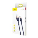 Wytrzymały nylonowy kabel przewód USB Iphone Lightning QC3.0 1.5A 2M niebieski Wytrzymały nylonowy kabel przewód USB Iphone Lightning QC3.0 1.5A 2M niebieski