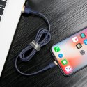 Wytrzymały nylonowy kabel przewód USB Iphone Lightning QC3.0 1.5A 2M niebieski Wytrzymały nylonowy kabel przewód USB Iphone Lightning QC3.0 1.5A 2M niebieski