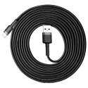 Wytrzymały nylonowy kabel przewód USB Iphone Lightning QC3.0 2A 3M czarno-szary Wytrzymały nylonowy kabel przewód USB Iphone Lightning QC3.0 2A 3M czarno-szary