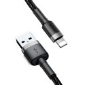 Wytrzymały nylonowy kabel przewód USB Iphone Lightning QC3.0 2A 3M czarno-szary Wytrzymały nylonowy kabel przewód USB Iphone Lightning QC3.0 2A 3M czarno-szary
