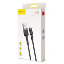 Wytrzymały nylonowy kabel przewód USB Iphone Lightning QC3.0 2A 3M czarno-szary Wytrzymały nylonowy kabel przewód USB Iphone Lightning QC3.0 2A 3M czarno-szary