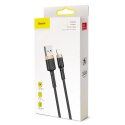 Wytrzymały nylonowy kabel przewód USB Iphone Lightning QC3.0 2A 3M czarno-złoty Wytrzymały nylonowy kabel przewód USB Iphone Lightning QC3.0 2A 3M czarno-złoty