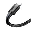 Wytrzymały nylonowy kabel przewód USB USB-C 2A 3M czarno-szary Wytrzymały nylonowy kabel przewód USB USB-C 2A 3M czarno-szary