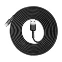 Wytrzymały nylonowy kabel przewód USB USB-C 2A 3M czarno-szary Wytrzymały nylonowy kabel przewód USB USB-C 2A 3M czarno-szary