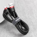Wytrzymały nylonowy kabel przewód USB USB-C 2A 3M czarno-szary Wytrzymały nylonowy kabel przewód USB USB-C 2A 3M czarno-szary