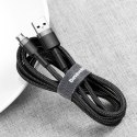 Wytrzymały nylonowy kabel przewód USB microUSB 2A 3M czarno-szary Wytrzymały nylonowy kabel przewód USB microUSB 2A 3M czarno-szary