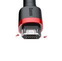 Wytrzymały nylonowy kabel przewód USB microUSB 2A 3M czarno-szary Wytrzymały nylonowy kabel przewód USB microUSB 2A 3M czarno-szary