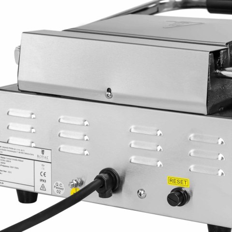 Grill kontaktowy elektryczny ryflowany 23 x 22 cm 1800 W Grill kontaktowy elektryczny ryflowany 23 x 22 cm 1800 W