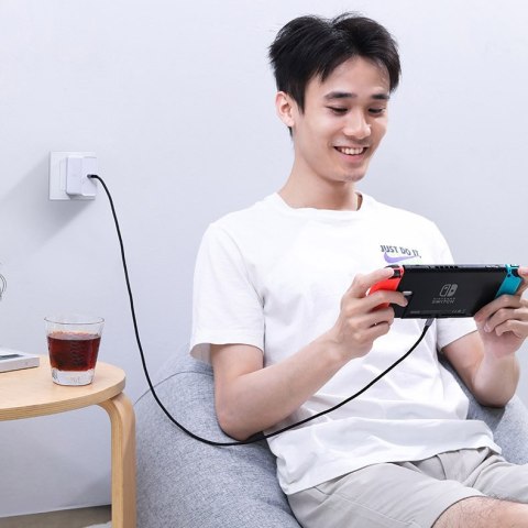 Kabel przewód USB-C - USB-C Power Delivery Quick Charge 1m - szary