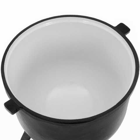 Kociołek garnek żeliwny emaliowany myśliwski z pokrywką nad ognisko 4 l Kociołek garnek żeliwny emaliowany myśliwski z pokrywką nad ognisko 4 l