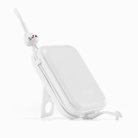 Powerbank z podstawką kabel USB-C i Iphone Lightning Cutie Series 10000mAh 22.5W biały Powerbank z podstawką kabel USB-C i Iphone Lightning Cutie Series 10000mAh 22.5W biały