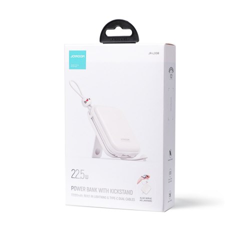 Powerbank z podstawką kabel USB-C i Iphone Lightning Cutie Series 10000mAh 22.5W biały Powerbank z podstawką kabel USB-C i Iphone Lightning Cutie Series 10000mAh 22.5W biały