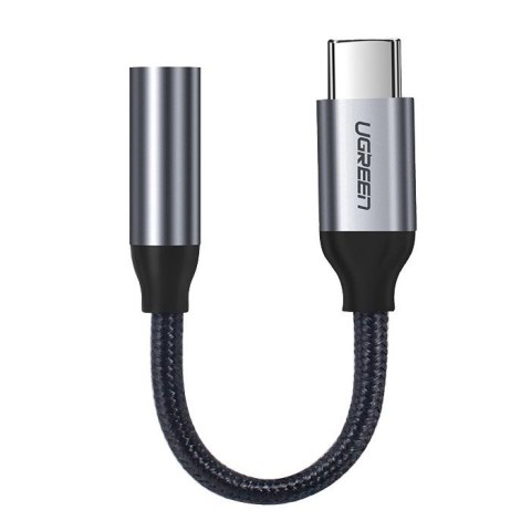 Przejściówka do słuchawek z Mini Jack 3.5 mm na USB-C 10cm - szary Przejściówka do słuchawek z Mini Jack 3.5 mm na USB-C 10cm - szary