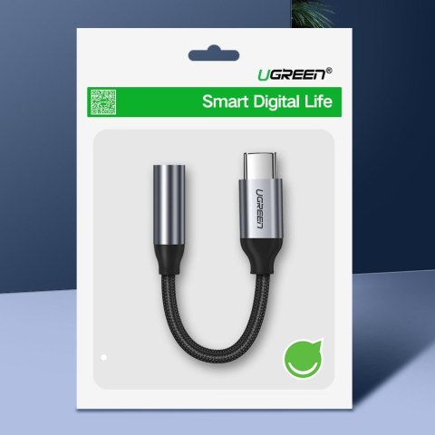 Przejściówka do słuchawek z Mini Jack 3.5 mm na USB-C 10cm - szary Przejściówka do słuchawek z Mini Jack 3.5 mm na USB-C 10cm - szary