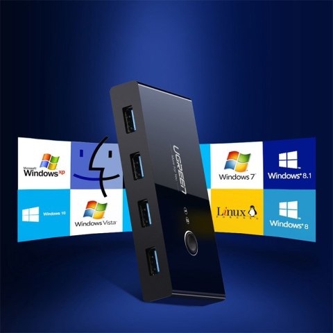 Switch box HUB przełącznik 4x USB 2.0 rozdzielacz USB na dwa komputery - czarny Switch box HUB przełącznik 4x USB 2.0 rozdzielacz USB na dwa komputery - czarny