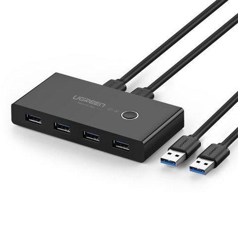Switch box HUB przełącznik 4x USB 3.2 Gen 1 rozdzielacz USB na dwa komputery - czarny Switch box HUB przełącznik 4x USB 3.2 Gen 1 rozdzielacz USB na dwa komputery - czarny