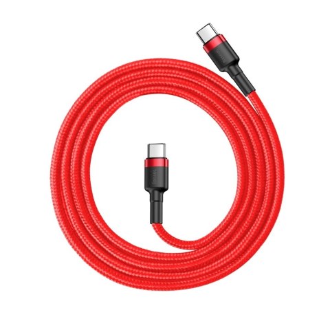 Wytrzymały kabel przewód w oplocie USB-C do USB-C QC3 1m - czerwony Wytrzymały kabel przewód w oplocie USB-C do USB-C QC3 1m - czerwony
