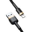Wytrzymały kabel przewód w oplocie USB do iPhone Lightning QC3 1m - czarno-złoty Wytrzymały kabel przewód w oplocie USB do iPhone Lightning QC3 1m - czarno-złoty