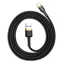 Wytrzymały kabel przewód w oplocie USB do iPhone Lightning QC3 1m - czarno-złoty Wytrzymały kabel przewód w oplocie USB do iPhone Lightning QC3 1m - czarno-złoty