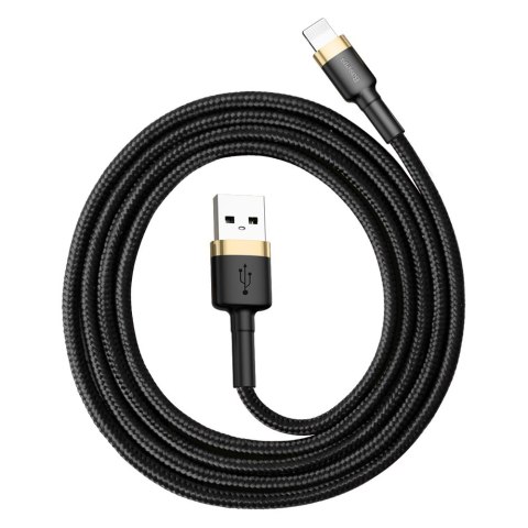 Wytrzymały kabel przewód w oplocie USB do iPhone Lightning QC3 1m - czarno-złoty Wytrzymały kabel przewód w oplocie USB do iPhone Lightning QC3 1m - czarno-złoty