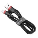 Wytrzymały kabel przewód w oplocie USB do iPhone Lightning QC3 2m - czarno-czerwony Wytrzymały kabel przewód w oplocie USB do iPhone Lightning QC3 2m - czarno-czerwony
