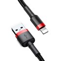 Wytrzymały kabel przewód w oplocie USB do iPhone Lightning QC3 2m - czarno-czerwony Wytrzymały kabel przewód w oplocie USB do iPhone Lightning QC3 2m - czarno-czerwony