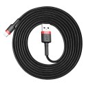 Wytrzymały kabel przewód w oplocie USB do iPhone Lightning QC3 2m - czarno-czerwony Wytrzymały kabel przewód w oplocie USB do iPhone Lightning QC3 2m - czarno-czerwony
