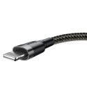 Wytrzymały kabel przewód w oplocie USB do iPhone Lightning QC3 2m - czarny Wytrzymały kabel przewód w oplocie USB do iPhone Lightning QC3 2m - czarny