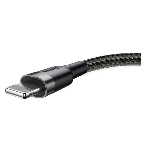 Wytrzymały kabel przewód w oplocie USB do iPhone Lightning QC3 2m - czarny Wytrzymały kabel przewód w oplocie USB do iPhone Lightning QC3 2m - czarny