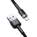 Wytrzymały kabel przewód w oplocie USB do iPhone Lightning QC3 2m - czarny Wytrzymały kabel przewód w oplocie USB do iPhone Lightning QC3 2m - czarny