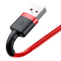 Wytrzymały nylonowy kabel przewód USB - iPhone Lightning QC3 3m - czerwony Wytrzymały nylonowy kabel przewód USB - iPhone Lightning QC3 3m - czerwony