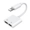 Adapter przejściówka rozdzielacz słuchawkowy iPhone Lightning - 2x Lightning biały