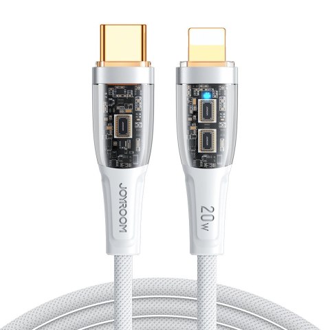 Kabel przewód z inteligentnym wyłącznikiem USB-C - iPhone Lightning 1.2m - biały Kabel przewód z inteligentnym wyłącznikiem USB-C - iPhone Lightning 1.2m - biały