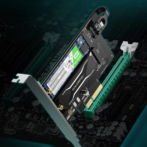 Karta rozszerzeń adapter PCIe 3.0 x4 dodatkowe dwa sloty SSD M.2 M-Key i M.2 B-Key