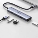 Rozdzielacz rozgałęźnik HUB USB-C na 4x USB 3.2 srebrny Rozdzielacz rozgałęźnik HUB USB-C na 4x USB 3.2 srebrny