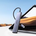 Rozdzielacz rozgałęźnik HUB USB-C na 4x USB 3.2 srebrny Rozdzielacz rozgałęźnik HUB USB-C na 4x USB 3.2 srebrny