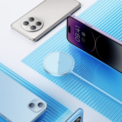 Simple Mini3 ładowarka magnetyczna indukcyjna MagSafe Qi 15W - niebieska Simple Mini3 ładowarka magnetyczna indukcyjna MagSafe Qi 15W - niebieska