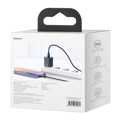 Super Si 1C szybka ładowarka USB-C 20W Power Delivery niebieski Super Si 1C szybka ładowarka USB-C 20W Power Delivery niebieski