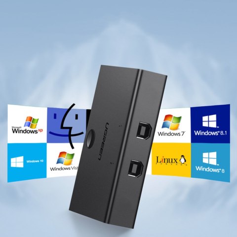 Switch adapter przełącznik przejściówka 2x USB-B - USB-A - czarny Switch adapter przełącznik przejściówka 2x USB-B - USB-A - czarny