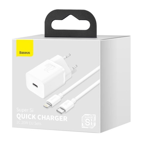 Szybka ładowarka do Iphone Super Si 1C 20W Power Delivery + kabel USB-C - Lightning 1m biały Szybka ładowarka do Iphone Super Si 1C 20W Power Delivery + kabel USB-C - Lightning 1m biały