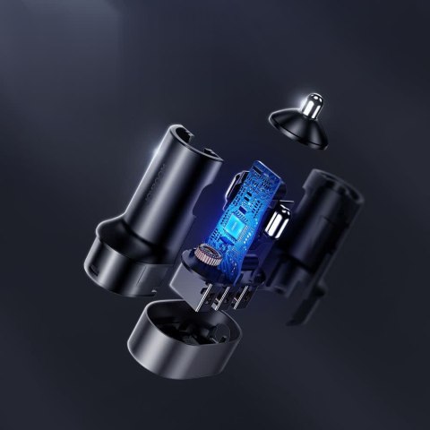 Szybka ładowarka samochodowa 5x USB 6.2A z przedłużaczem czarny Szybka ładowarka samochodowa 5x USB 6.2A z przedłużaczem czarny