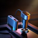 Szybka ładowarka samochodowa 5x USB 6.2A z przedłużaczem czarny Szybka ładowarka samochodowa 5x USB 6.2A z przedłużaczem czarny