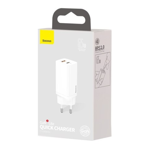 Szybka ładowarka sieciowa GaN2 Pro USB USB-C QC PD 65W biały Szybka ładowarka sieciowa GaN2 Pro USB USB-C QC PD 65W biały